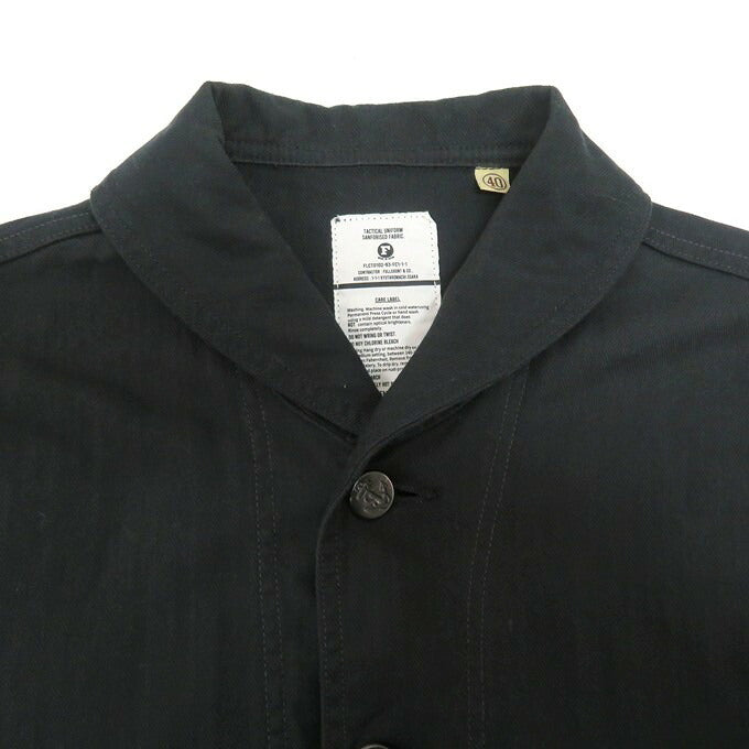 FULLCOUNT USN Shawl Collar Black Denim Jacket Size 40