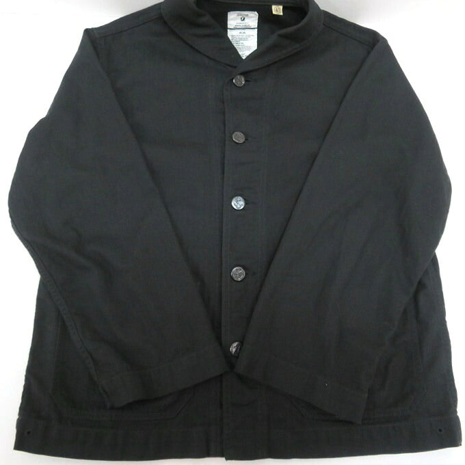 FULLCOUNT USN Shawl Collar Black Denim Jacket Size 40