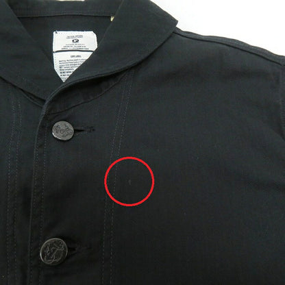FULLCOUNT USN Shawl Collar Black Denim Jacket Size 40