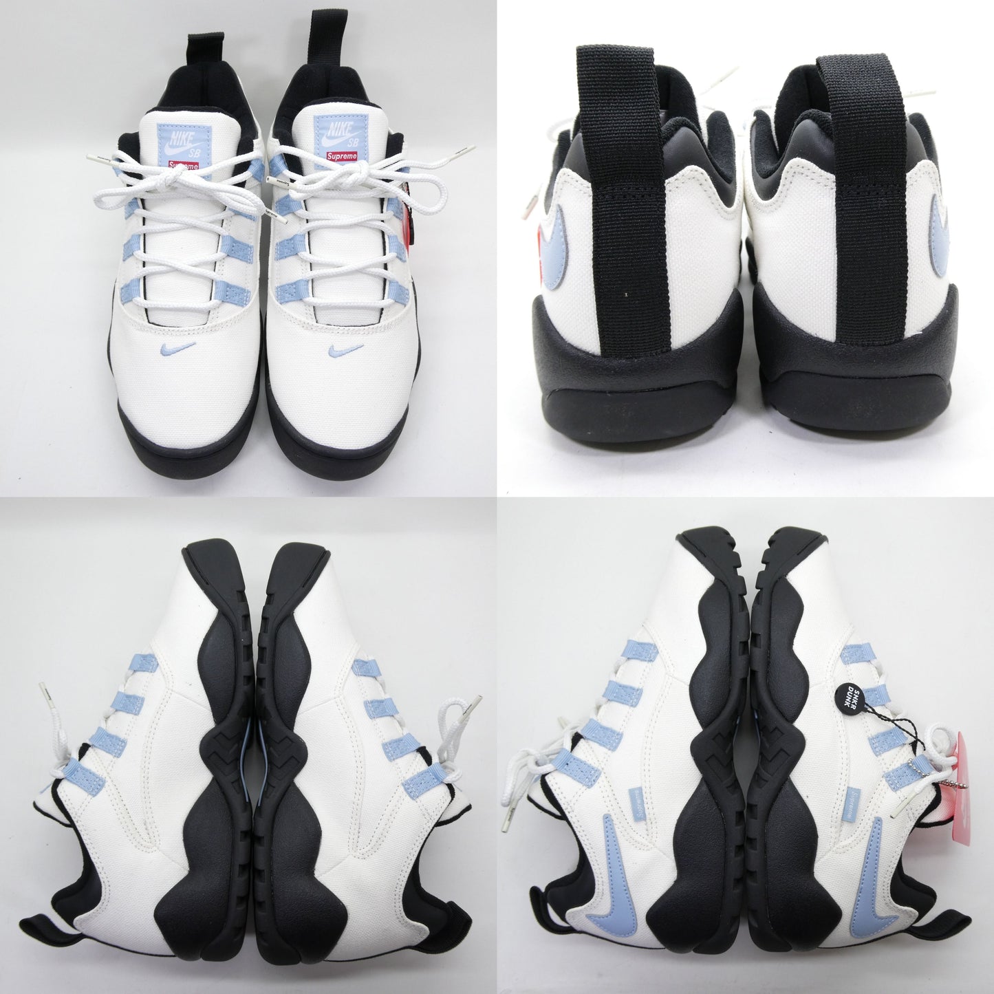 Supreme x Nike SB Darwin Low Sail Border Blue Sneakers