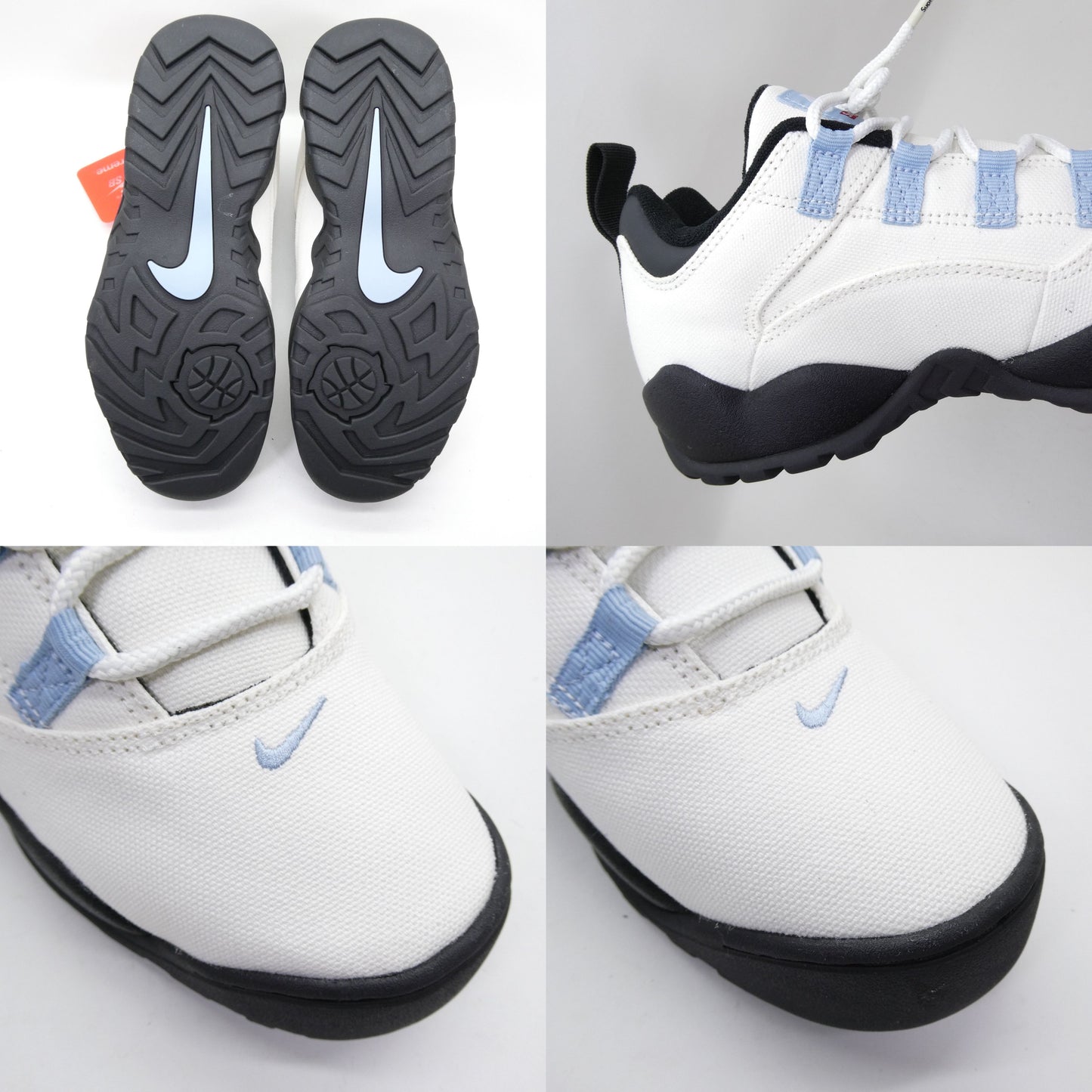 Supreme x Nike SB Darwin Low Sail Border Blue Sneakers