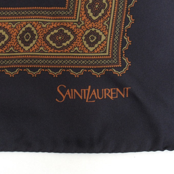 SAINT LAURENT Medallion Silk Twill Scarf Size ONE SIZE