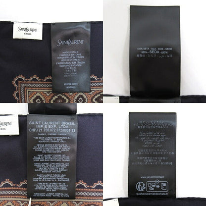 SAINT LAURENT Medallion Silk Twill Scarf Size ONE SIZE