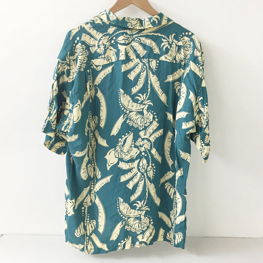 SUN SURF Honeysuckle Hawaiian Shirt Green Size XL