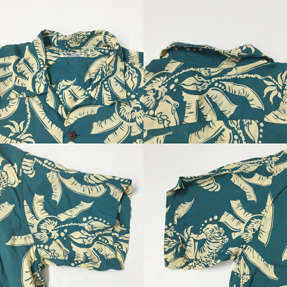 SUN SURF Honeysuckle Hawaiian Shirt Green Size XL