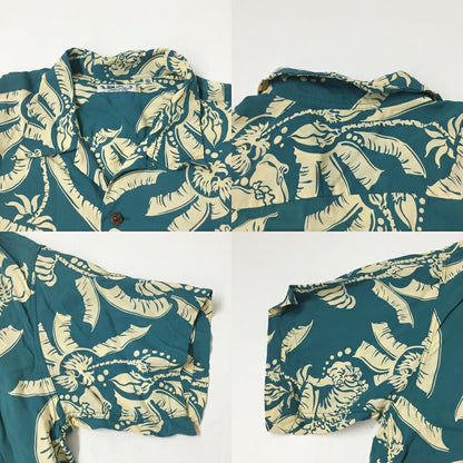 SUN SURF Honeysuckle Hawaiian Shirt Green Size XL