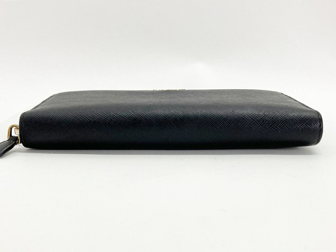 PRADA Black Round Zipper Long Wallet Size ONE SIZE