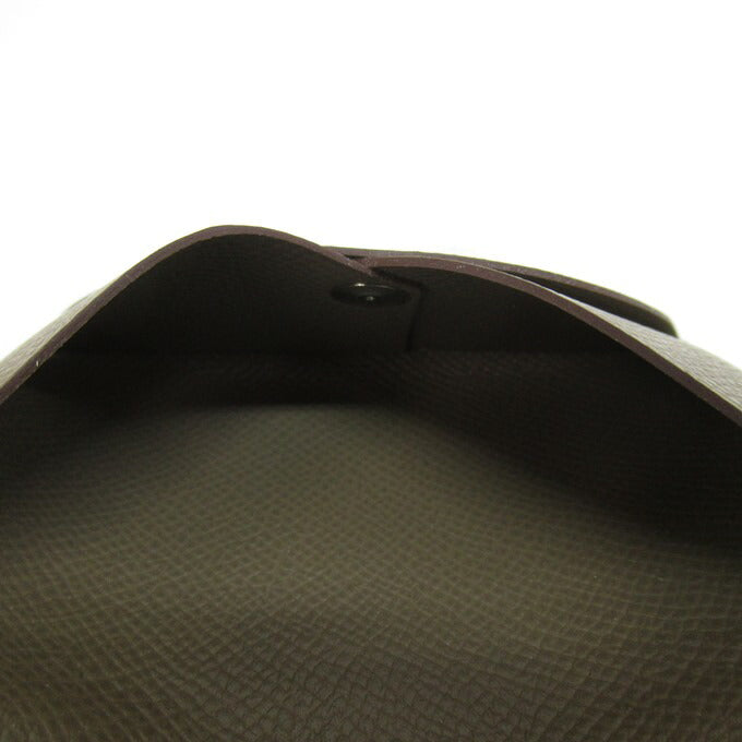 HERMES Calvi Brown Leather Card Case Size ONE SIZE