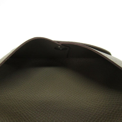 HERMES Calvi Brown Leather Card Case Size ONE SIZE