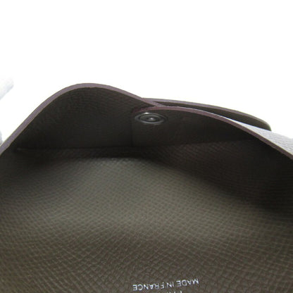 HERMES Calvi Brown Leather Card Case Size ONE SIZE