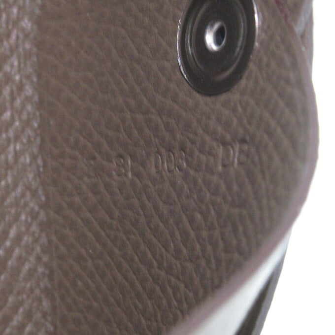 HERMES Calvi Brown Leather Card Case Size ONE SIZE