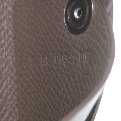 HERMES Calvi Brown Leather Card Case Size ONE SIZE