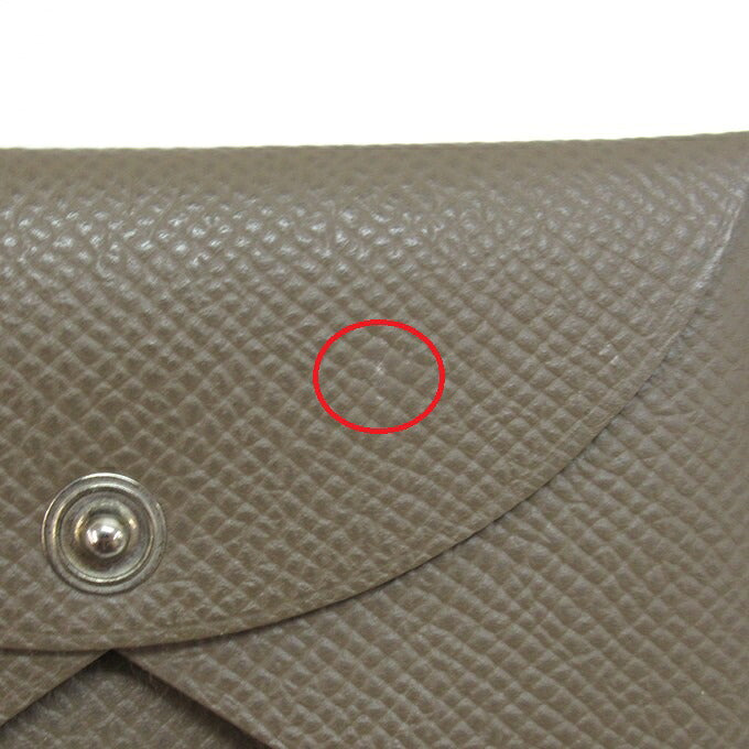 HERMES Calvi Brown Leather Card Case Size ONE SIZE