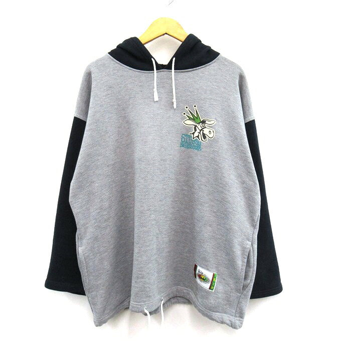 STUSSY 90s Big Ass Gear Donky Pullover Hoodie Gray Size FREE