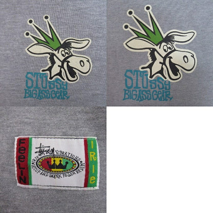 STUSSY 90s Big Ass Gear Donky Pullover Hoodie Gray Size FREE