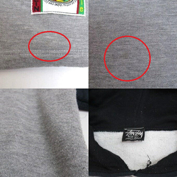 STUSSY 90s Big Ass Gear Donky Pullover Hoodie Gray Size FREE
