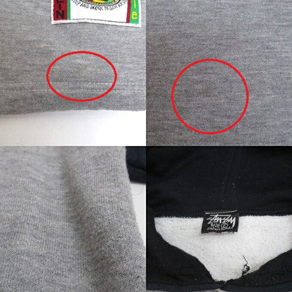 STUSSY 90s Big Ass Gear Donky Pullover Hoodie Gray Size FREE