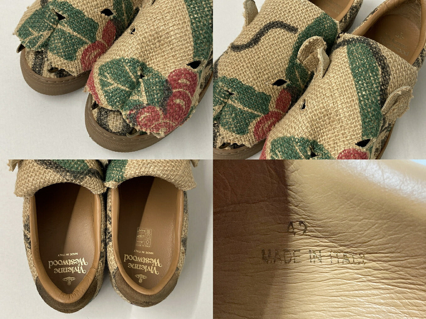 Vivienne Westwood Tiger Slip-On Shoes Brown Size EU 42