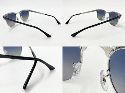 Ray-Ban CLUBMASTER METAL RB3716 Silver Sunglasses Size 51