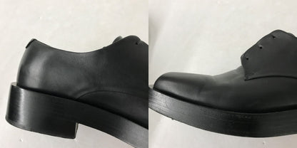 JIL SANDER Square Toe Leather Derby Shoes Black Sneakers Size EU 40