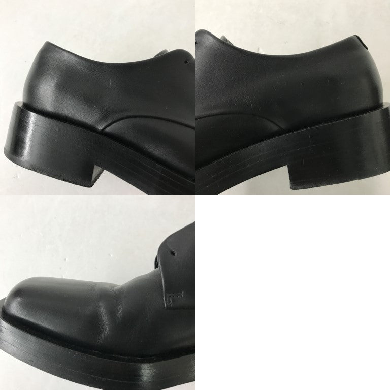 JIL SANDER Square Toe Leather Derby Shoes Black Sneakers Size EU 40