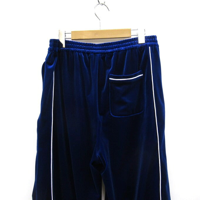 BREATH 25AW Script Logo Piping Velour Pants Blue Size L