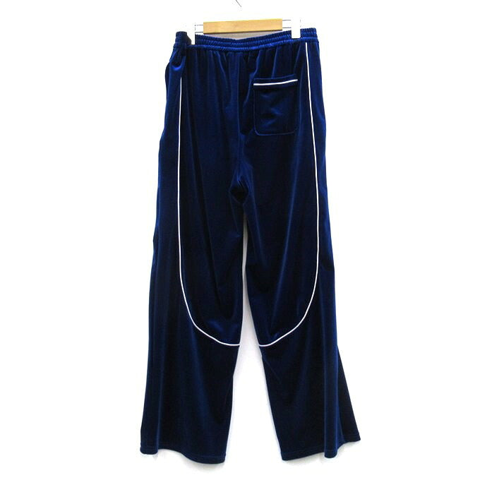 BREATH 25AW Script Logo Piping Velour Pants Blue Size L