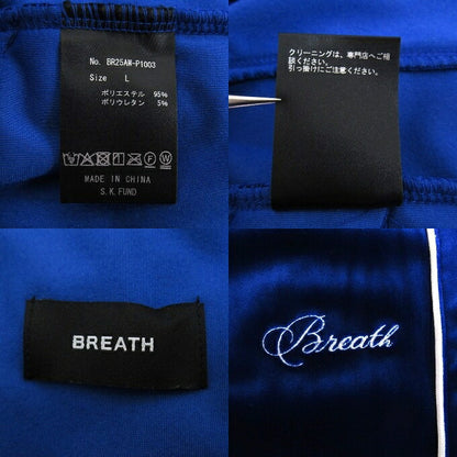 BREATH 25AW Script Logo Piping Velour Pants Blue Size L