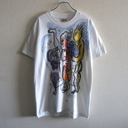 ONEITA 90S Art T-shirt Size L(42-44)