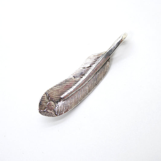 FIRST ARROW'S Turquoise Feather Silver Pendant
