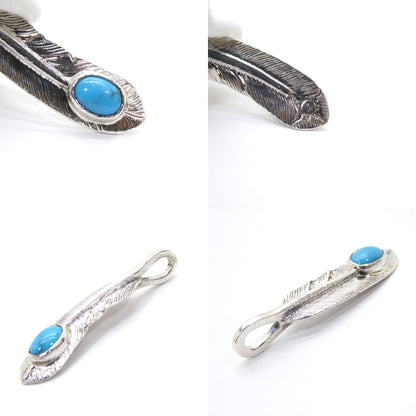 FIRST ARROW'S Turquoise Feather Silver Pendant