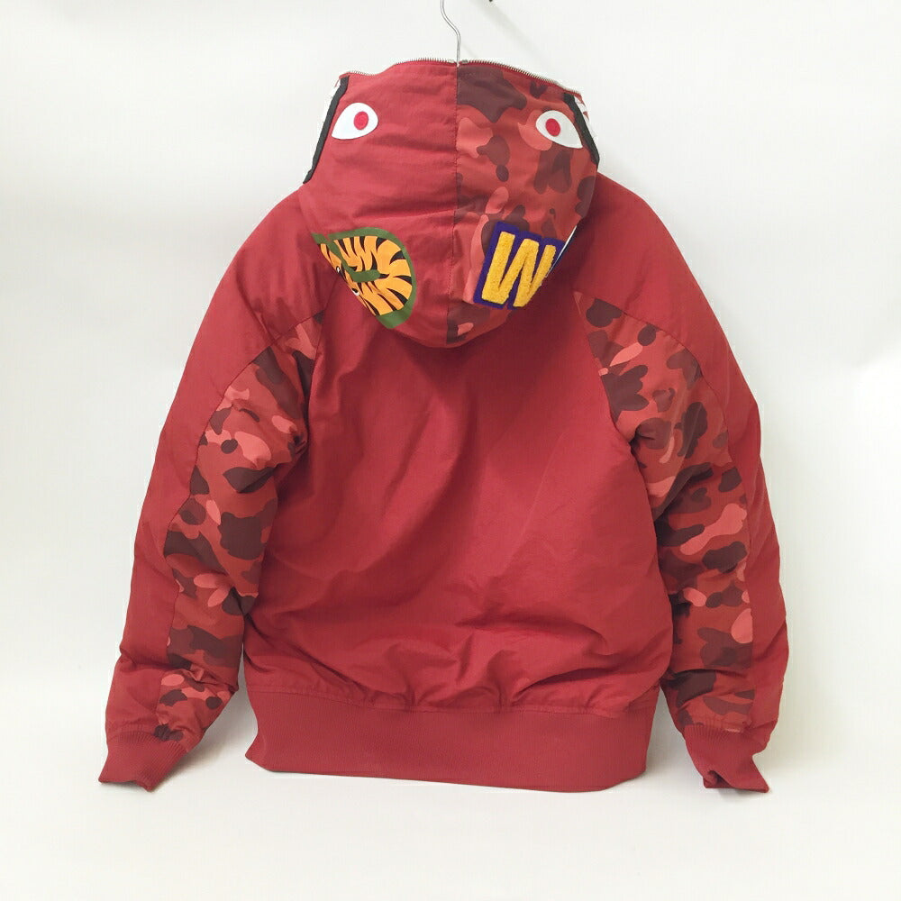 A BATHING APE Shark Red Camo Down Jacket Red Size M
