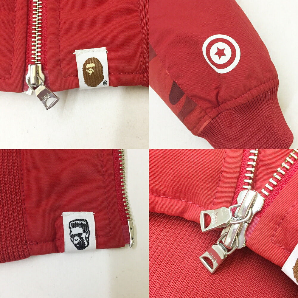 A BATHING APE Shark Red Camo Down Jacket Red Size M
