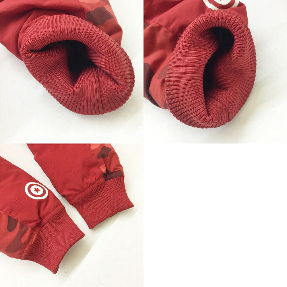 A BATHING APE Shark Red Camo Down Jacket Red Size M