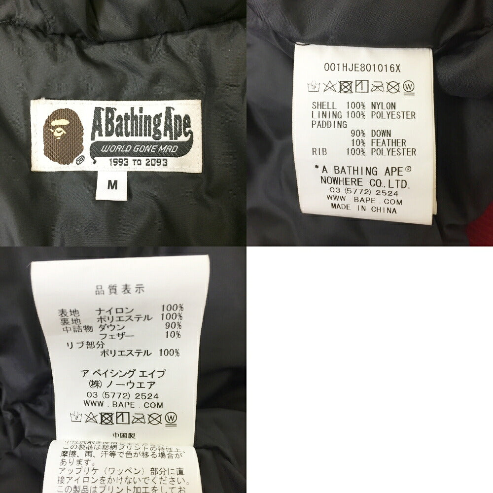 A BATHING APE Shark Red Camo Down Jacket Red Size M
