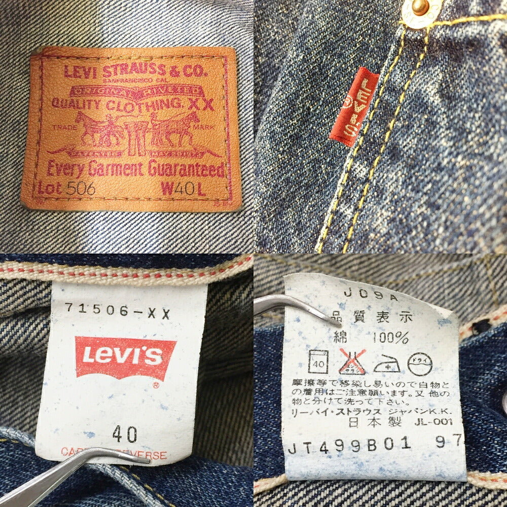 Levi's 506XX 1st Repro Denim Jacket Blue Size 40