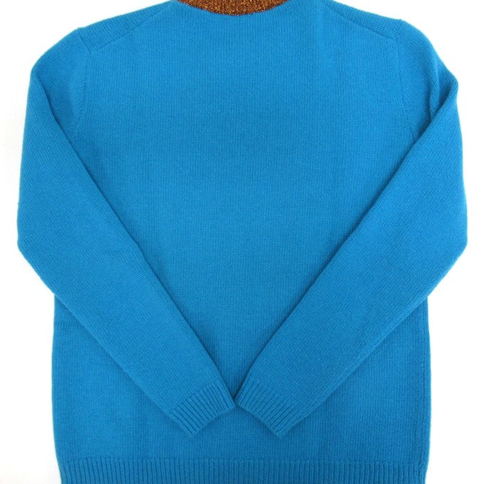 GUCCI Bee Wool Knit Sweater Blue Size XS