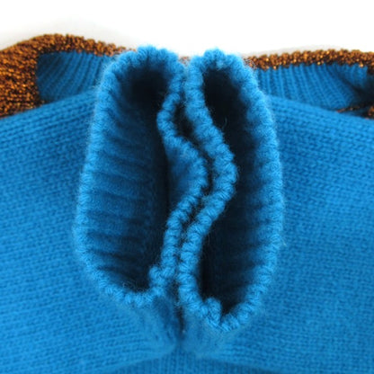 GUCCI Bee Wool Knit Sweater Blue Size XS