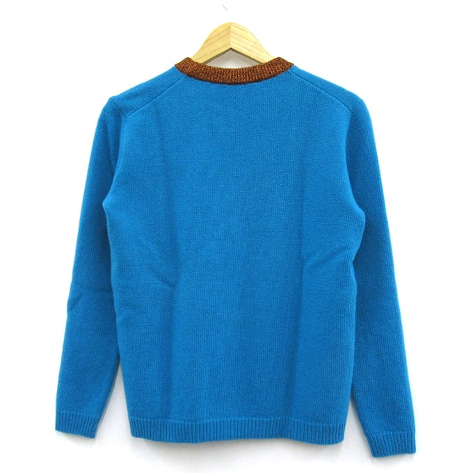 GUCCI Bee Wool Knit Sweater Blue Size XS