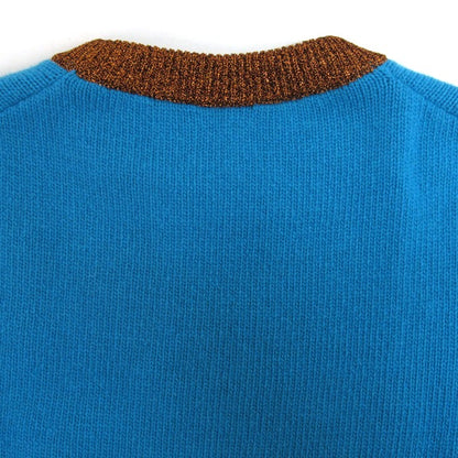 GUCCI Bee Wool Knit Sweater Blue Size XS