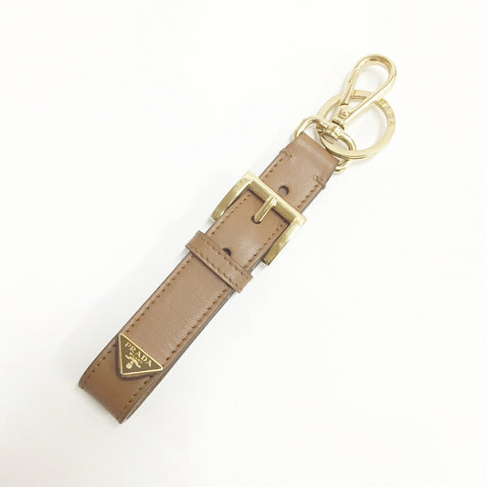 PRADA Saffiano Triangle Logo Keyring Size ONE SIZE