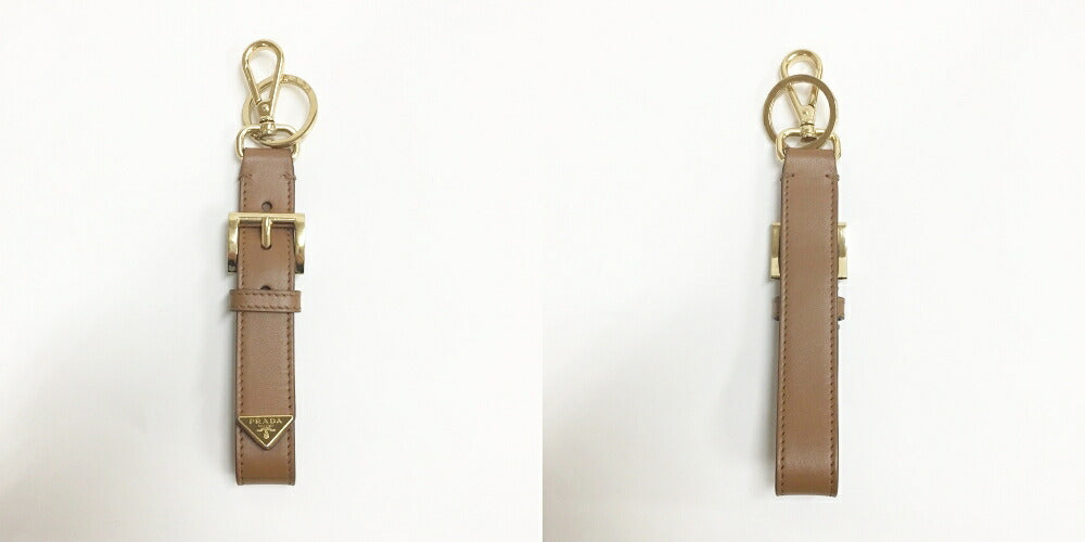 PRADA Saffiano Triangle Logo Keyring Size ONE SIZE