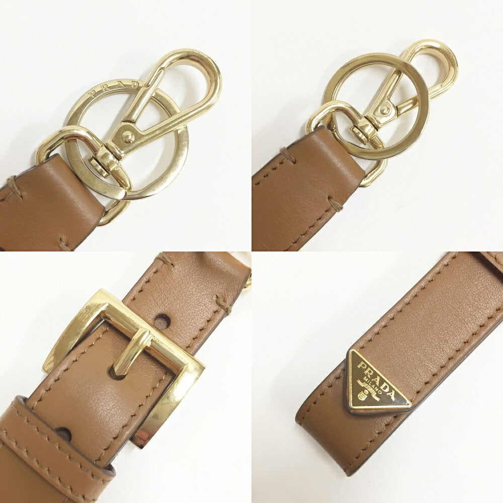PRADA Saffiano Triangle Logo Keyring Size ONE SIZE