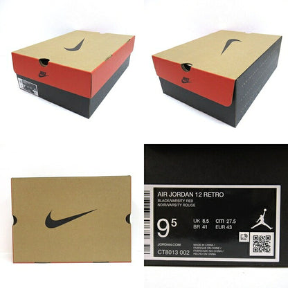 NIKE AIR JORDAN 12 Retro "Bred Game" Sneakers Size 27.5cm