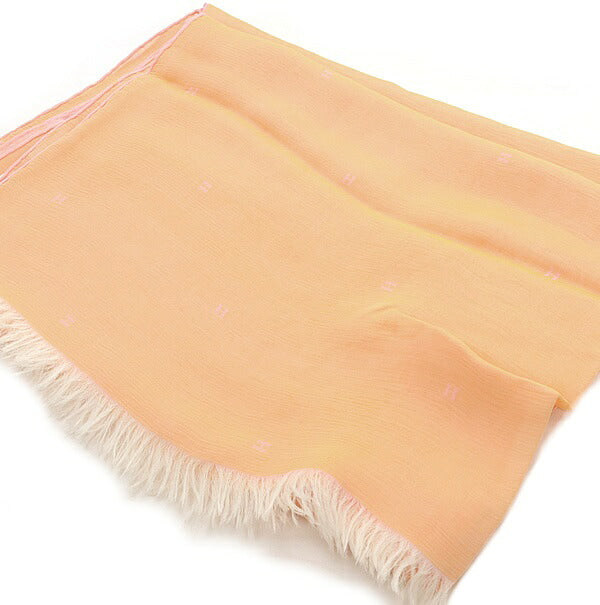 HERMES Orange Pink Silk Muslin Scarf Size ONE SIZE