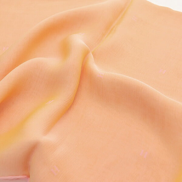 HERMES Orange Pink Silk Muslin Scarf Size ONE SIZE
