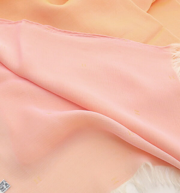 HERMES Orange Pink Silk Muslin Scarf Size ONE SIZE