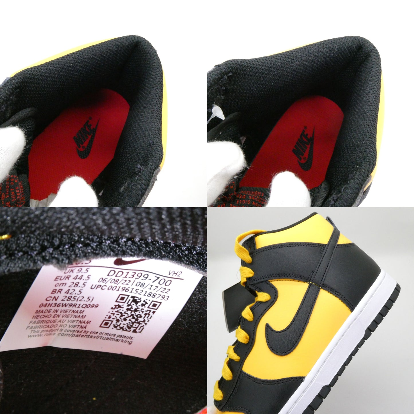 NIKE Dunk Hi Retro Yellow Black White Sneakers