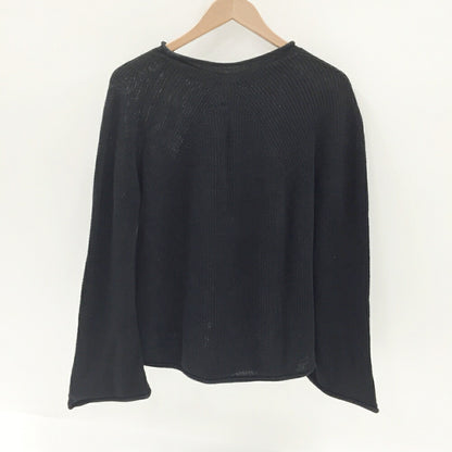 BATONER Washed High Count Linen Roll Neck Knit Size 1