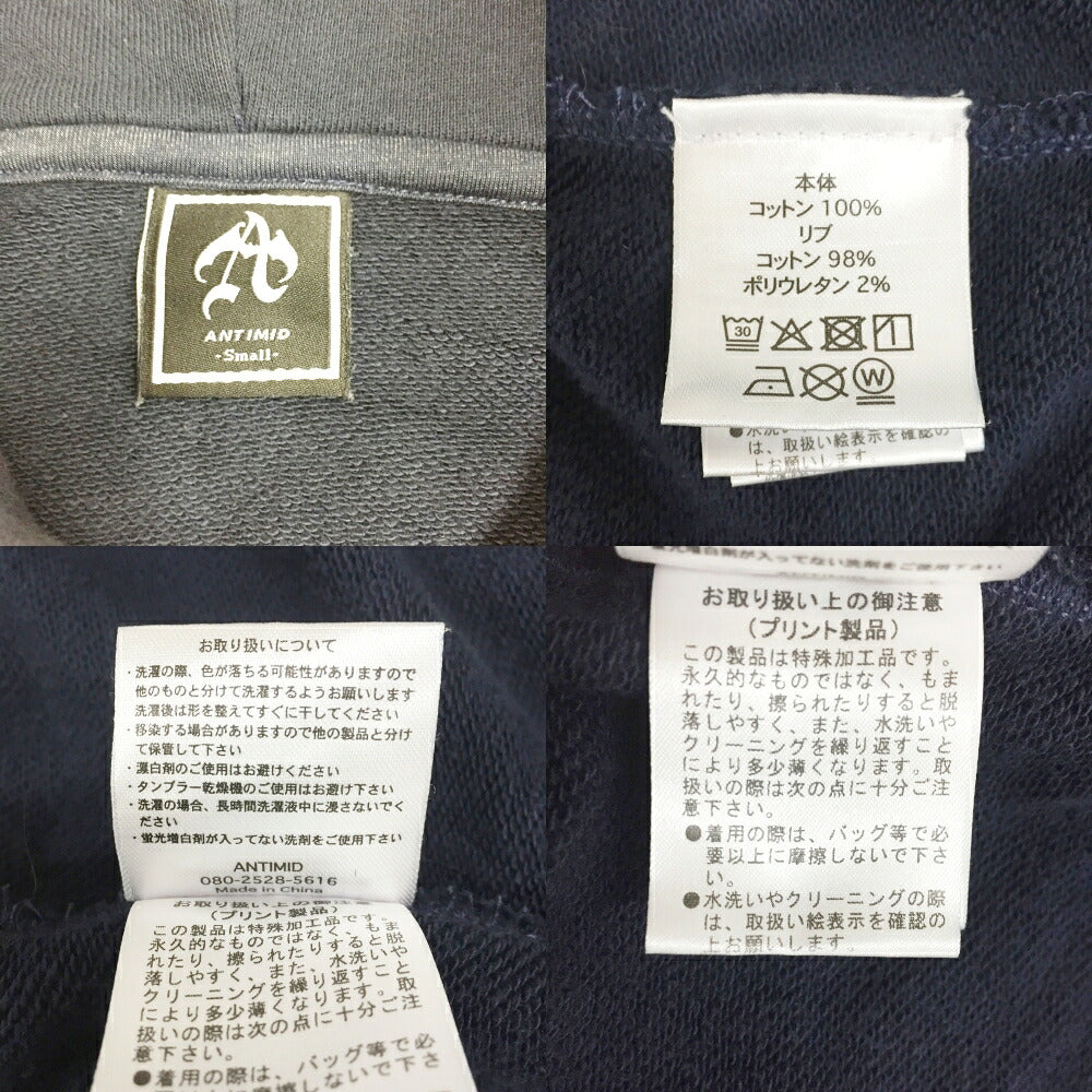 ANTIMID Zip Hoodie Navy Size S